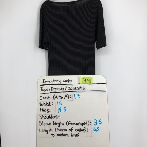 St. John Collection Black & Engineered Ombré Rib Short Sleeve Shift Dress size 6 - Picture 10 of 16